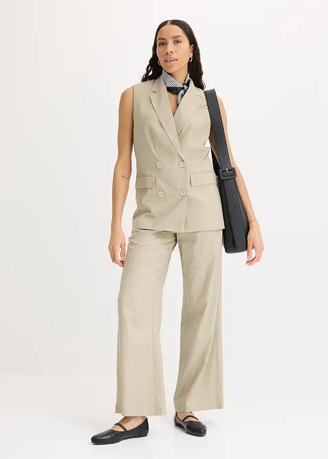 Leinen-Blazer ohne Arm, bonprix
