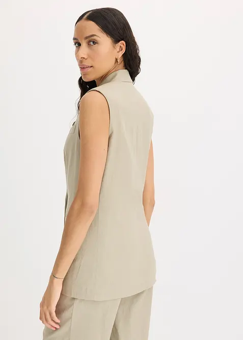 Leinen-Blazer ohne Arm, bonprix