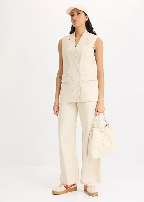 Blazer sans manches en lin mélangé, bonprix