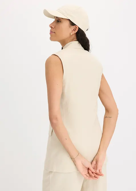 Blazer sans manches en lin mélangé, bonprix