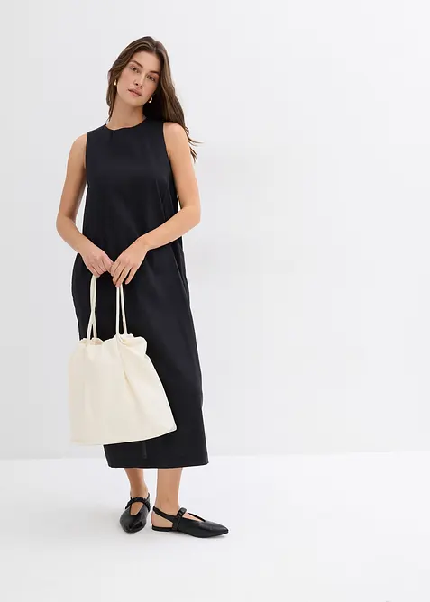 Robe longue à poches latérales en viscose mélangée, bonprix