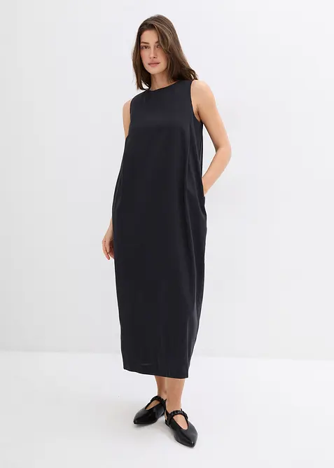 Robe longue à poches latérales en viscose mélangée, bonprix