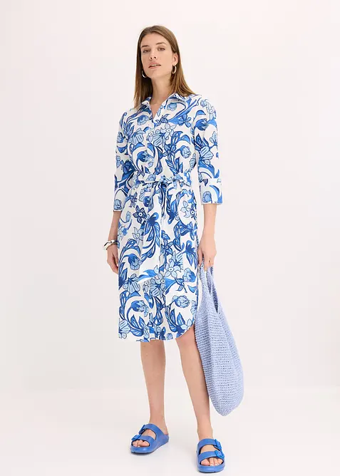 Robe-chemise en coton mélangé, bonprix