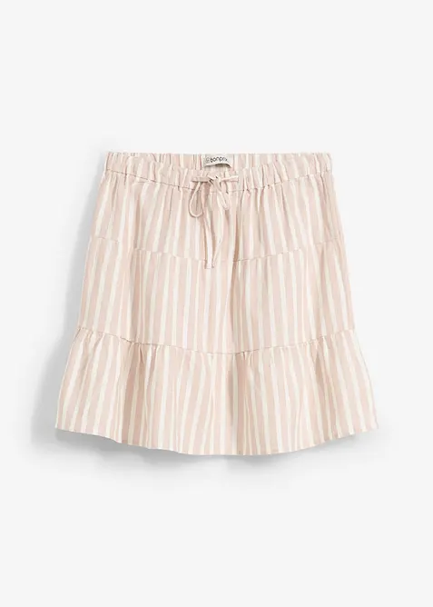 Stufenrock aus luftigem Leinen-Mix, bonprix