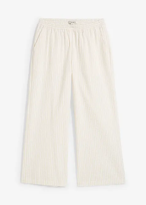Palazzo-Hose aus Seersucker, 7/8 Länge, bonprix