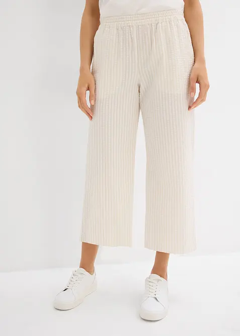 Palazzo-Hose aus Seersucker, 7/8 Länge, bonprix