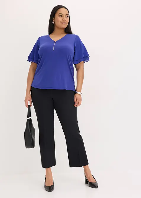 Shirt mit Chiffon&auml;rmeln, bonprix