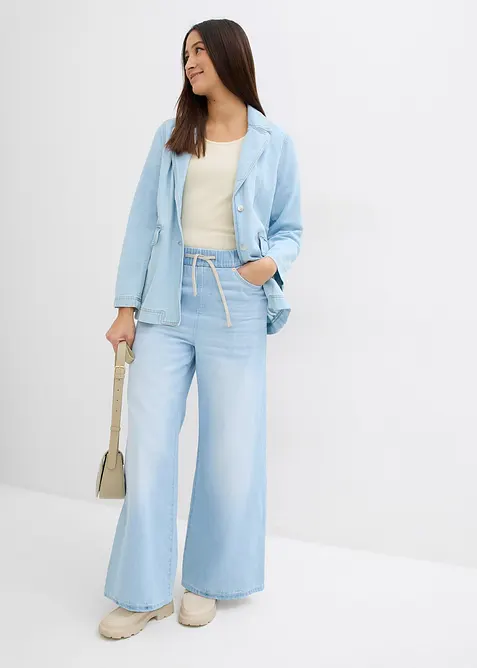 Wide-Leg-Jeans, Mid Waist, Bequembund, bonprix