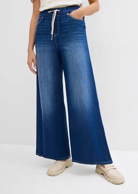 Wide-Leg-Jeans, Mid Waist, Bequembund, bonprix