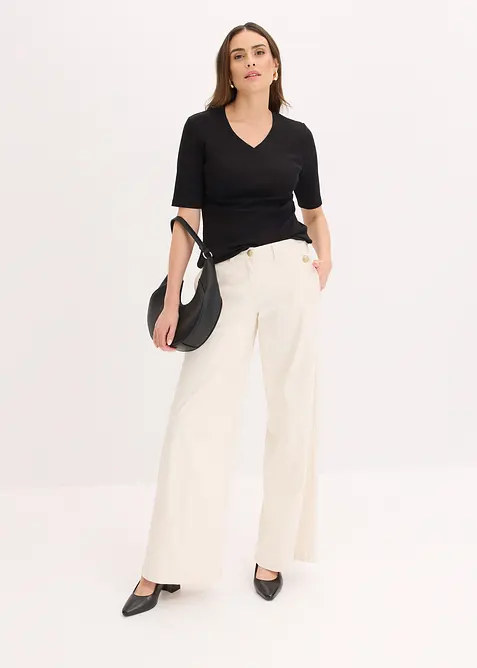 Wide Leg Hose mit Stretch, bonprix