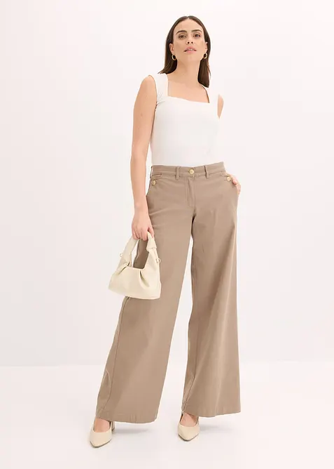 Wide Leg Hose mit Stretch, bonprix