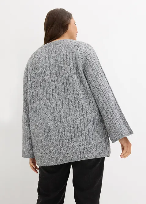 Pull oversize en maille torsadée, bonprix