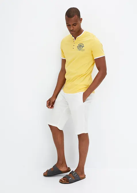 Henleyshirt, Kurzarm (2er Pack) aus reiner Bio-Baumwolle, bonprix