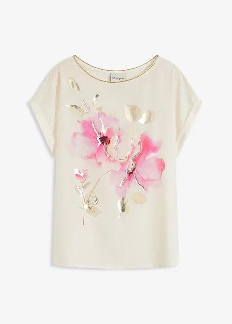 T-shirt à empiècement tissé, bonprix