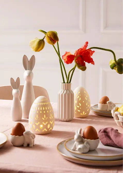 Objet d&eacute;co LED &oelig;uf de P&acirc;ques avec perforations (Ens. 2 pces.), bonprix