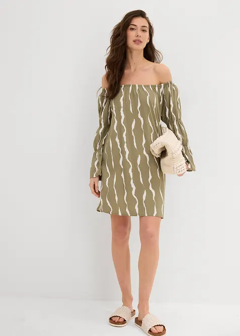 Robe col Bardot en viscose fluide, bonprix