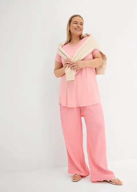 T-shirt long en viscose douce, bonprix