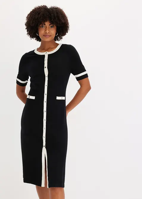 Robe en maille avec n&oelig;ud, bonprix