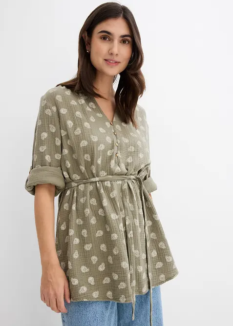 Blouse de grossesse et d&rsquo;allaitement en gaze 100% coton, bonprix