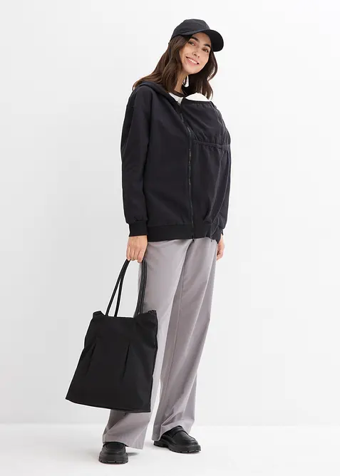 Sweat zippé 3en1 de grossesse avec empiècement de portage, 100% coton, bonprix