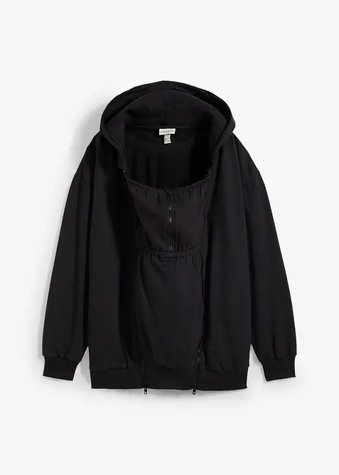 Sweat zippé 3en1 de grossesse avec empiècement de portage, 100% coton, bonprix