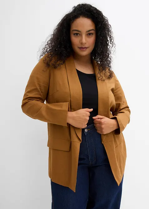 Weit geschnittener Blazer aus Leinen-Viskose-Mix, bonprix