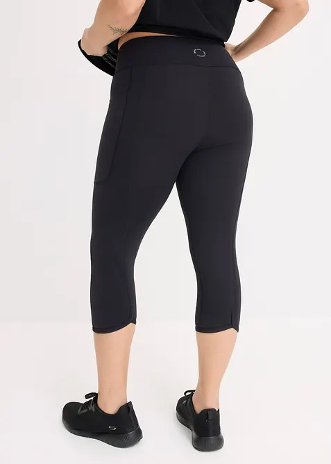 Komfort-Sport-Caprileggings mit Handytasche, schnelltrocknend, bonprix