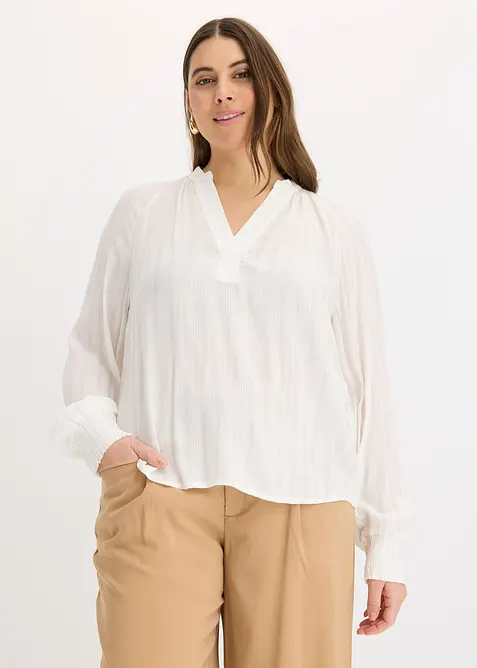 Blouse avec lurex, effet froissé, bonprix
