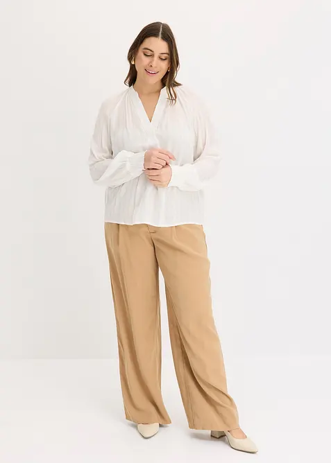 Blouse avec lurex, effet froissé, bonprix