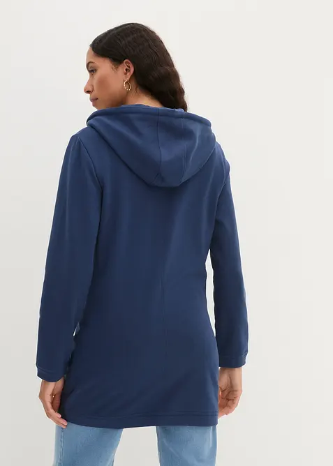 Long sweat zippé avec poches zippées, bonprix