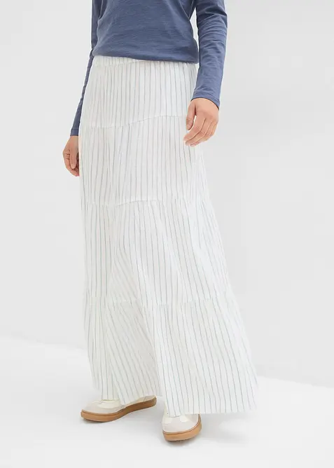 Jupe longue ray&eacute;e, 100% coton, bonprix