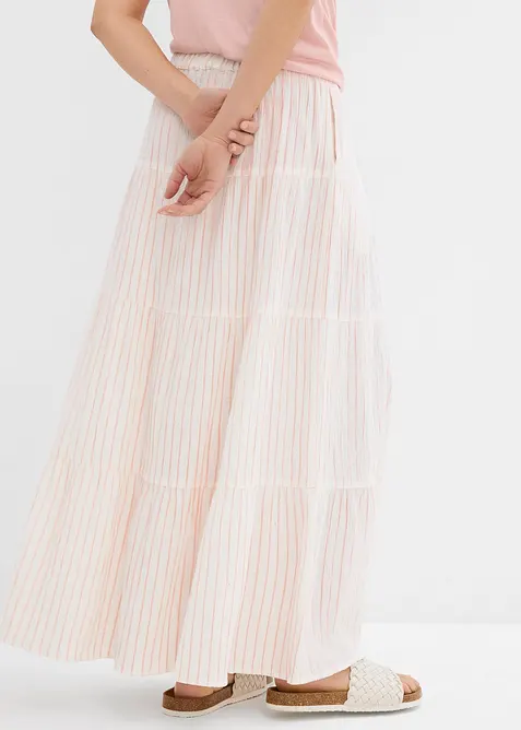 Gestreifter Maxirock aus reiner Baumwolle, bonprix
