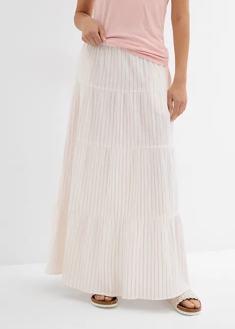 Gestreifter Maxirock aus reiner Baumwolle, bonprix