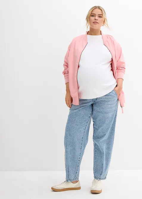 Kn&ouml;chellange Umstandsjeans aus leichtem Denim, Boyfriend Fit, bonprix