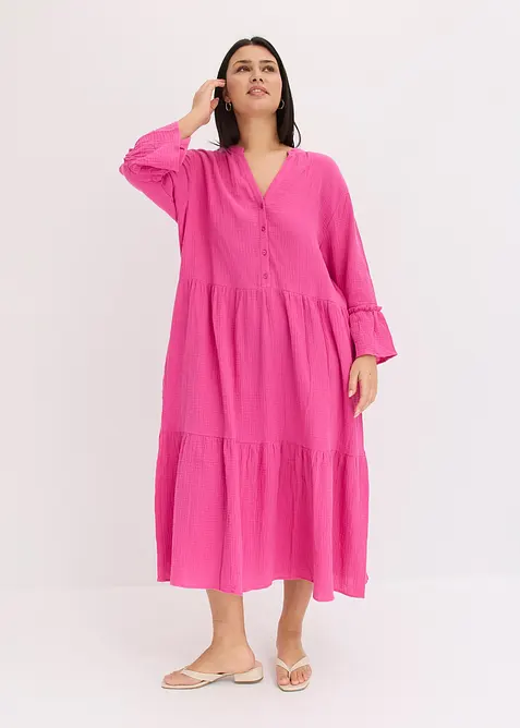 Midikleid aus weichem Musselin, bonprix