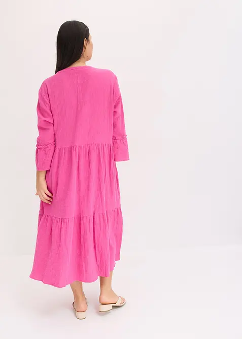 Midikleid aus weichem Musselin, bonprix