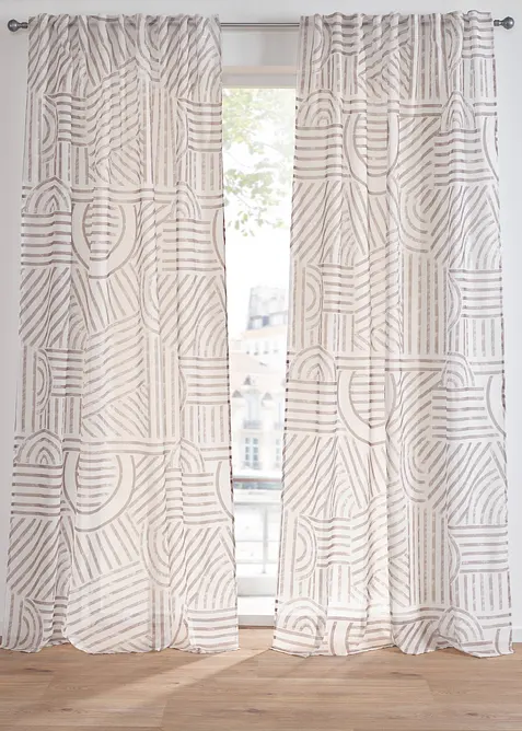 Gardine mit grafischem Druck (1er Pack), bonprix