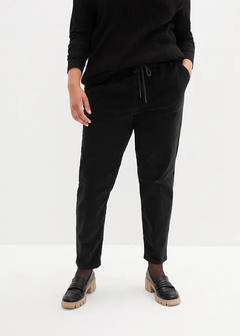 Pantalon en velours c&ocirc;tel&eacute;, taille &eacute;lastiqu&eacute;e, bonprix
