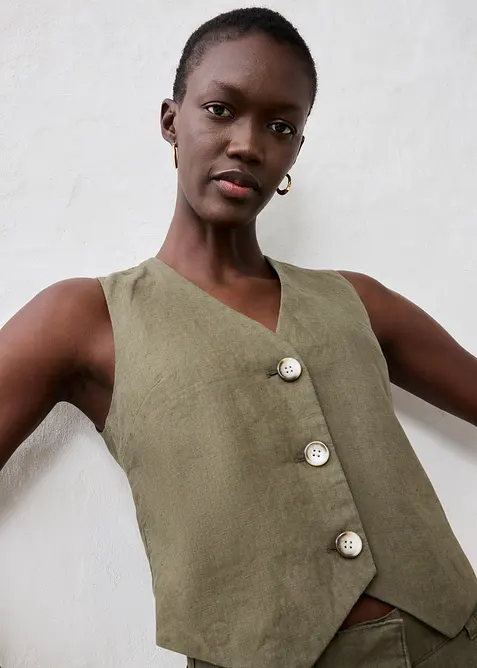 Weste aus reinem Leinen, bonprix