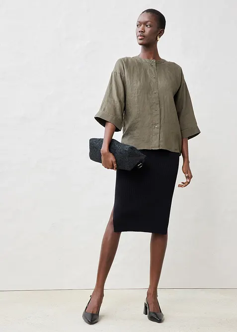 Oversize-Bluse aus reinem Leinen, bonprix