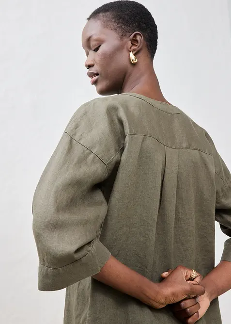 Oversize-Bluse aus reinem Leinen, bonprix