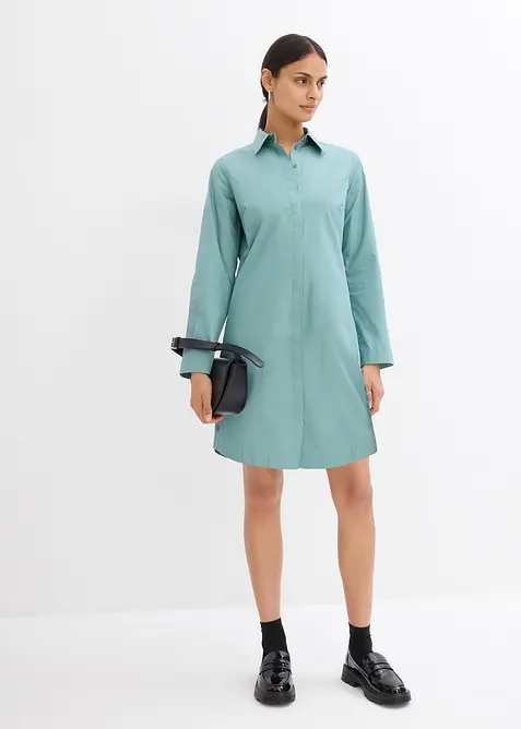Hemdblusenkleid aus reiner Baumwolle, bonprix