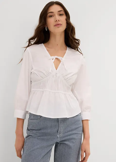Blouse fronc&eacute;e avec des coutures &eacute;lastiques, bonprix