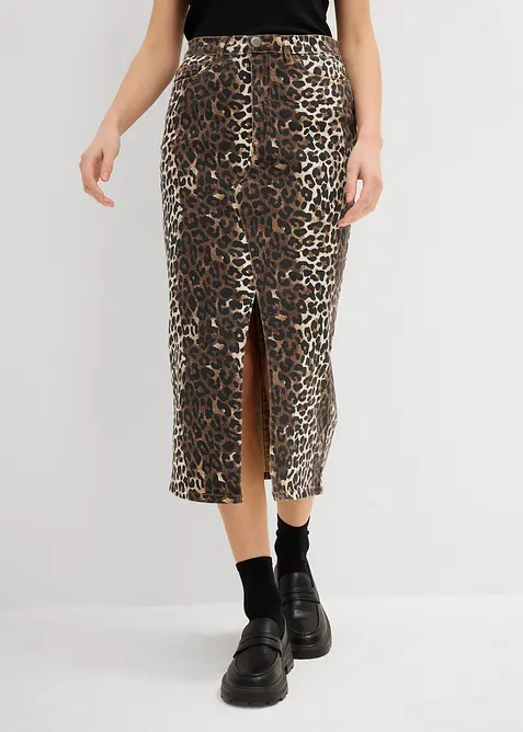 Jupe en twill de coton extensible, bonprix