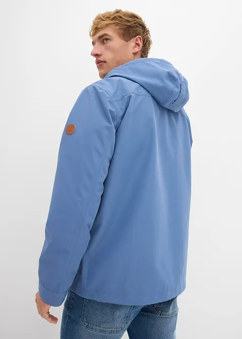 Veste technique d&eacute;perlante &agrave; capuche et d&eacute;tails enduits, bonprix