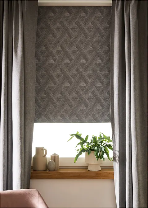 Store enrouleur occultant avec un motif jacquard graphique, bonprix