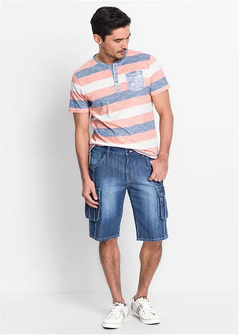 Bermuda cargo en jean, regular, bonprix
