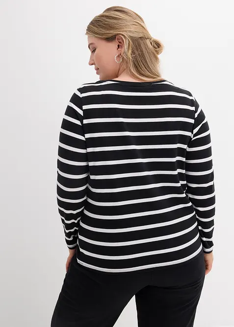 T-shirt col Henley, 100% coton, bonprix