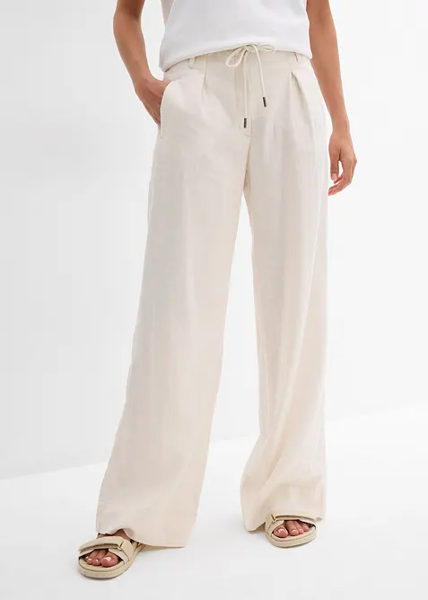 Paperbag-Hose aus luftigem Leinen-Mix, bonprix
