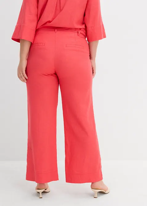 Pantalon paper bag en lin mélangé léger, bonprix